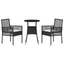 Have Spisebordssæt 3 stk. Sort polyrattan