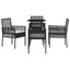 Have Spisebordssæt 5 stk. Sort polyrattan