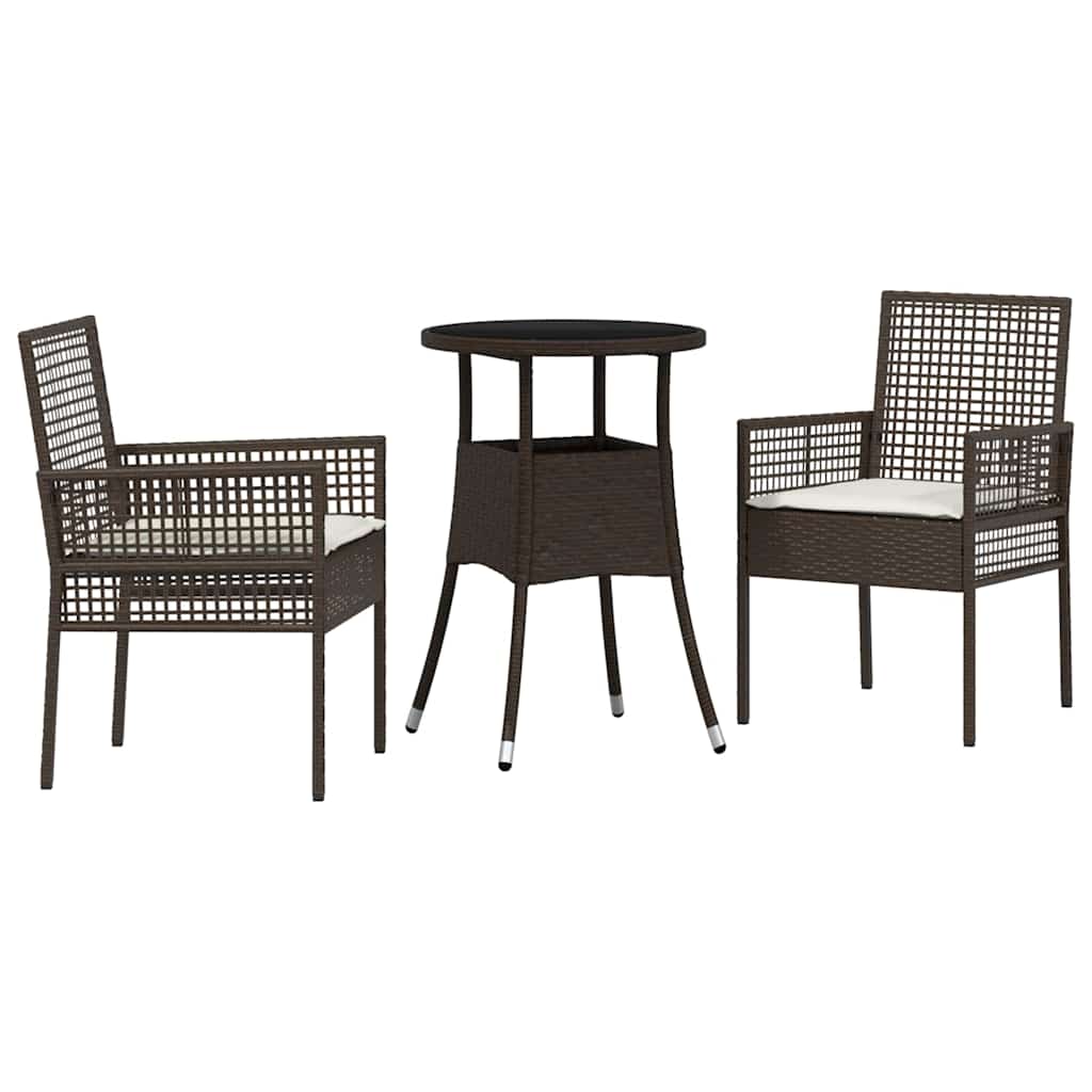 Have Spisebordssæt 3 stk. Brun polyrattan