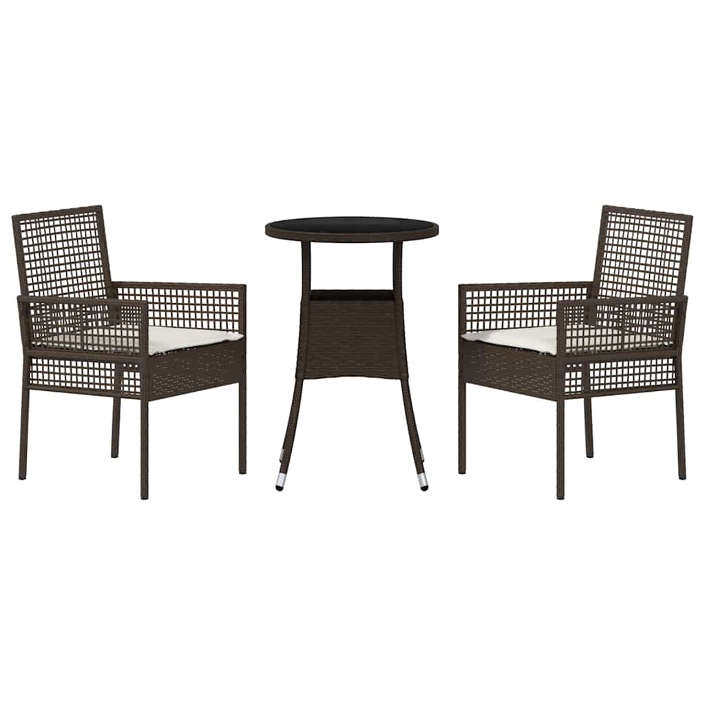 Have Spisebordssæt 3 stk. Brun polyrattan
