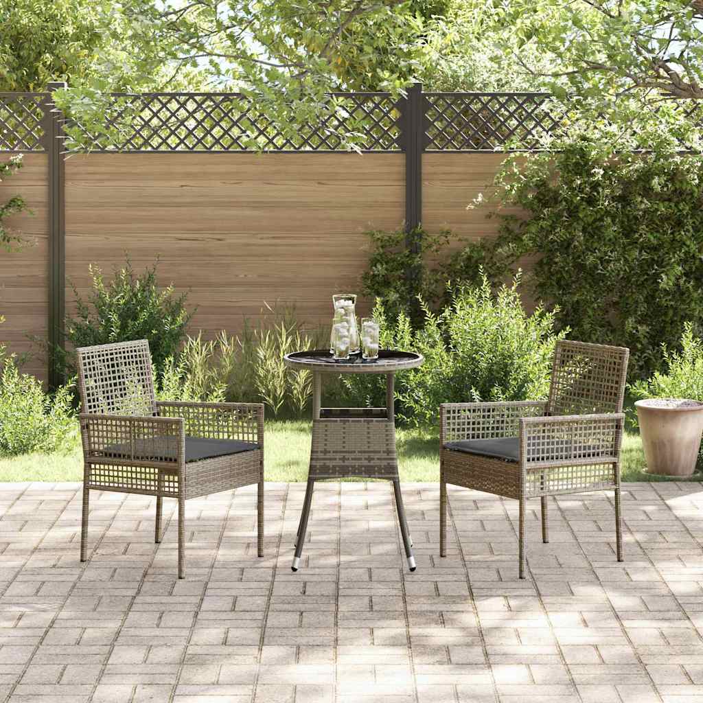 Have Spisebordssæt 3 stk. Grå polyrattan