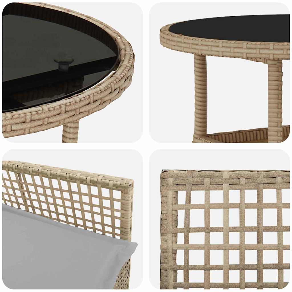 Have Spisebordssæt 5 stk. Beige polyrattan