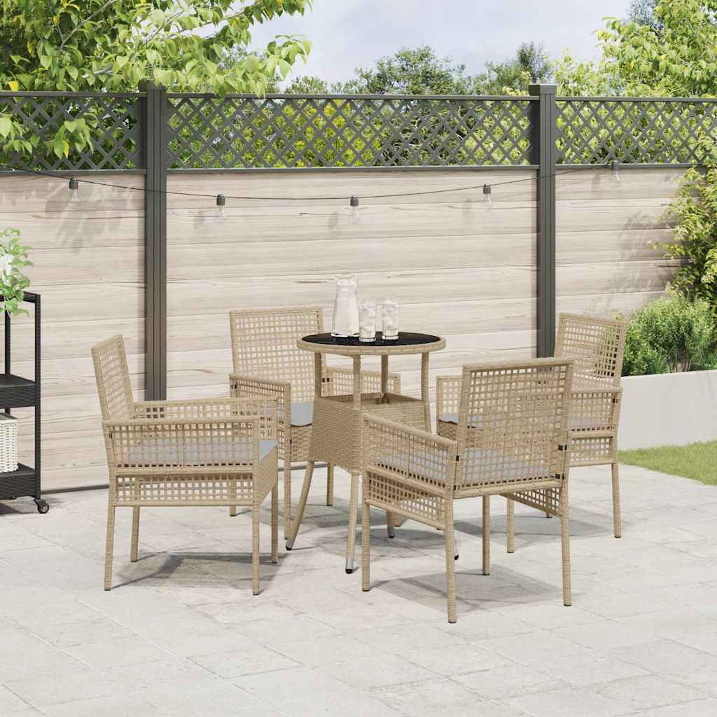 Have Spisebordssæt 5 stk. Beige polyrattan