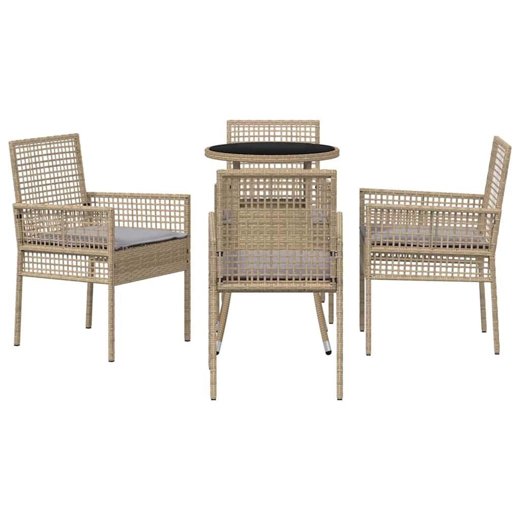 Have Spisebordssæt 5 stk. Beige polyrattan