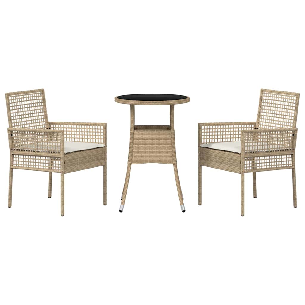 Have Spisebordssæt 3 stk. Beige polyrattan