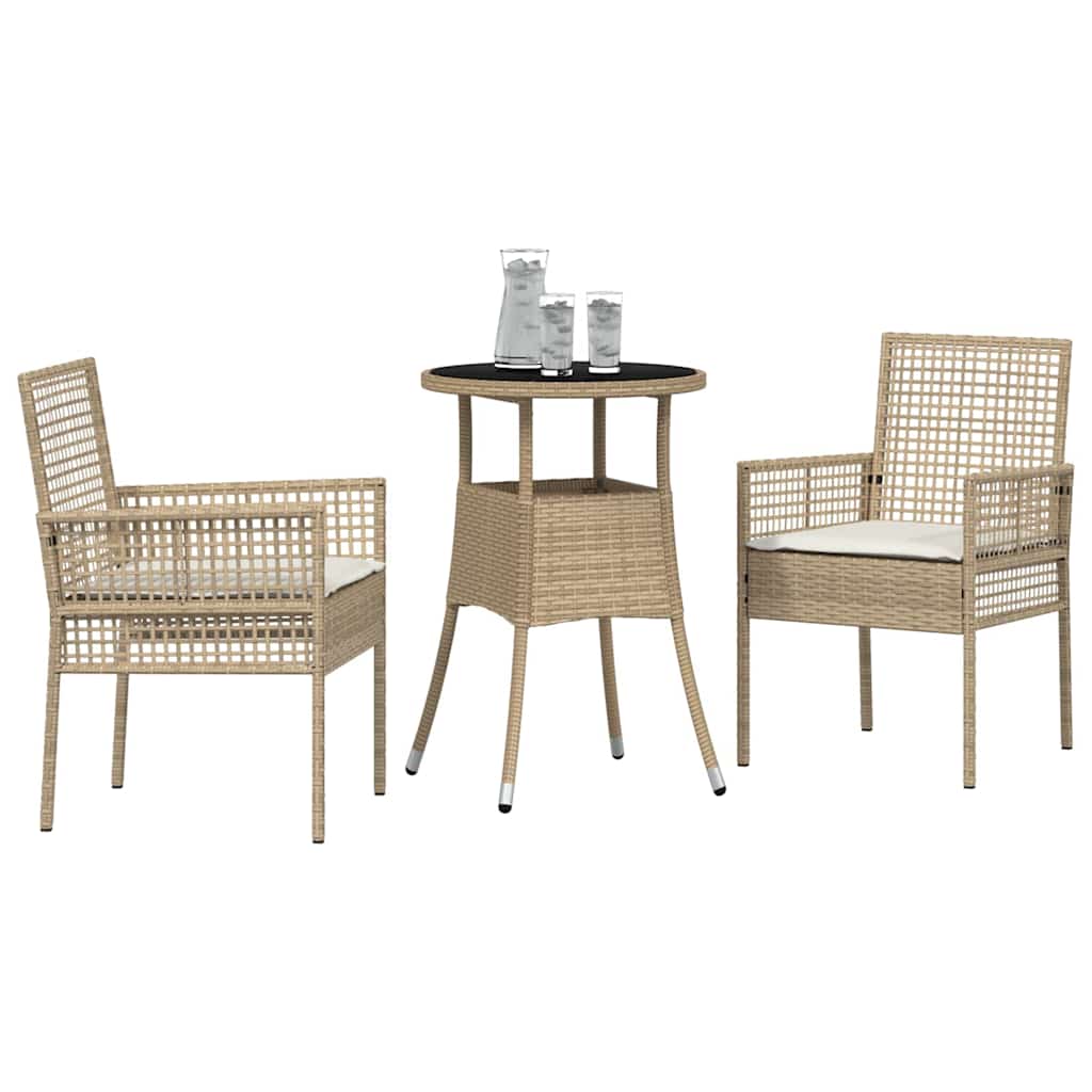 Have Spisebordssæt 3 stk. Beige polyrattan