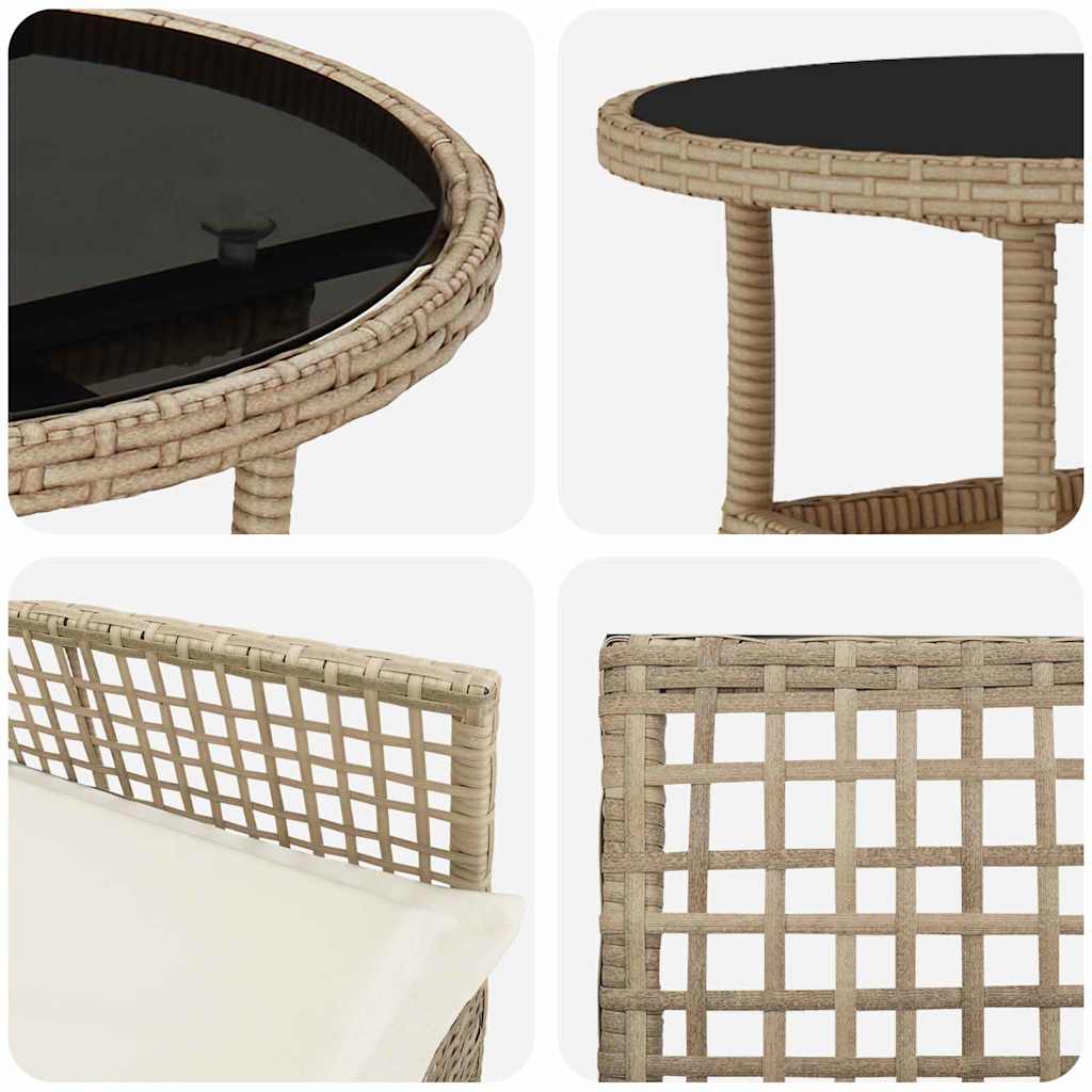 Have Spisebordssæt 5 stk. Beige polyrattan