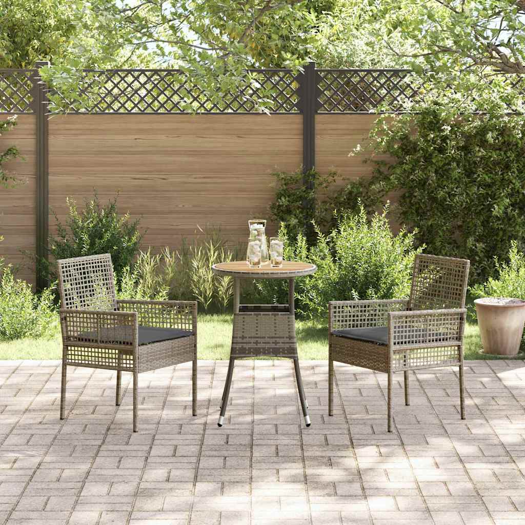 Have Spisebordssæt 3 stk. Grå polyrattan