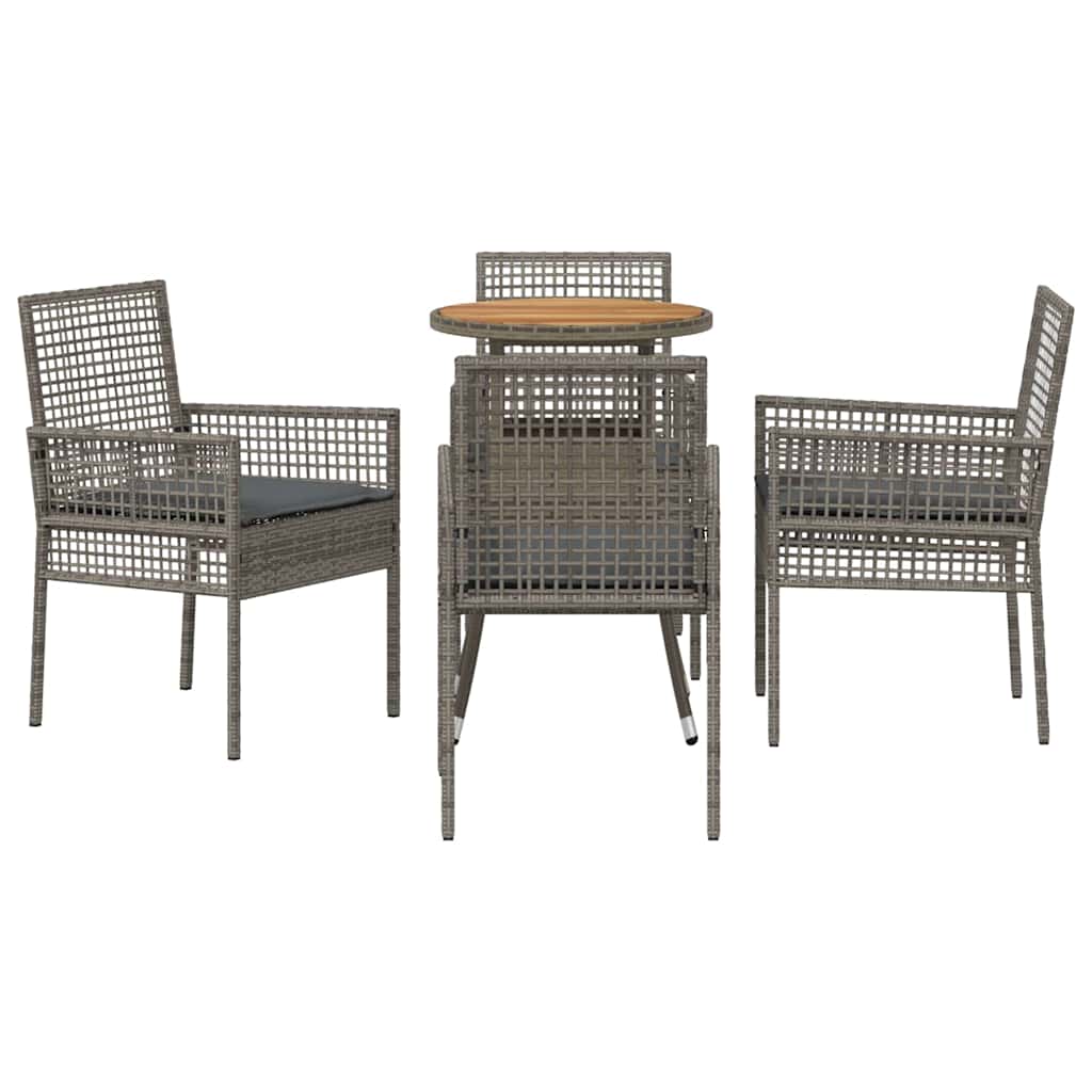 Have Spisebordssæt 5 stk. Grå polyrattan