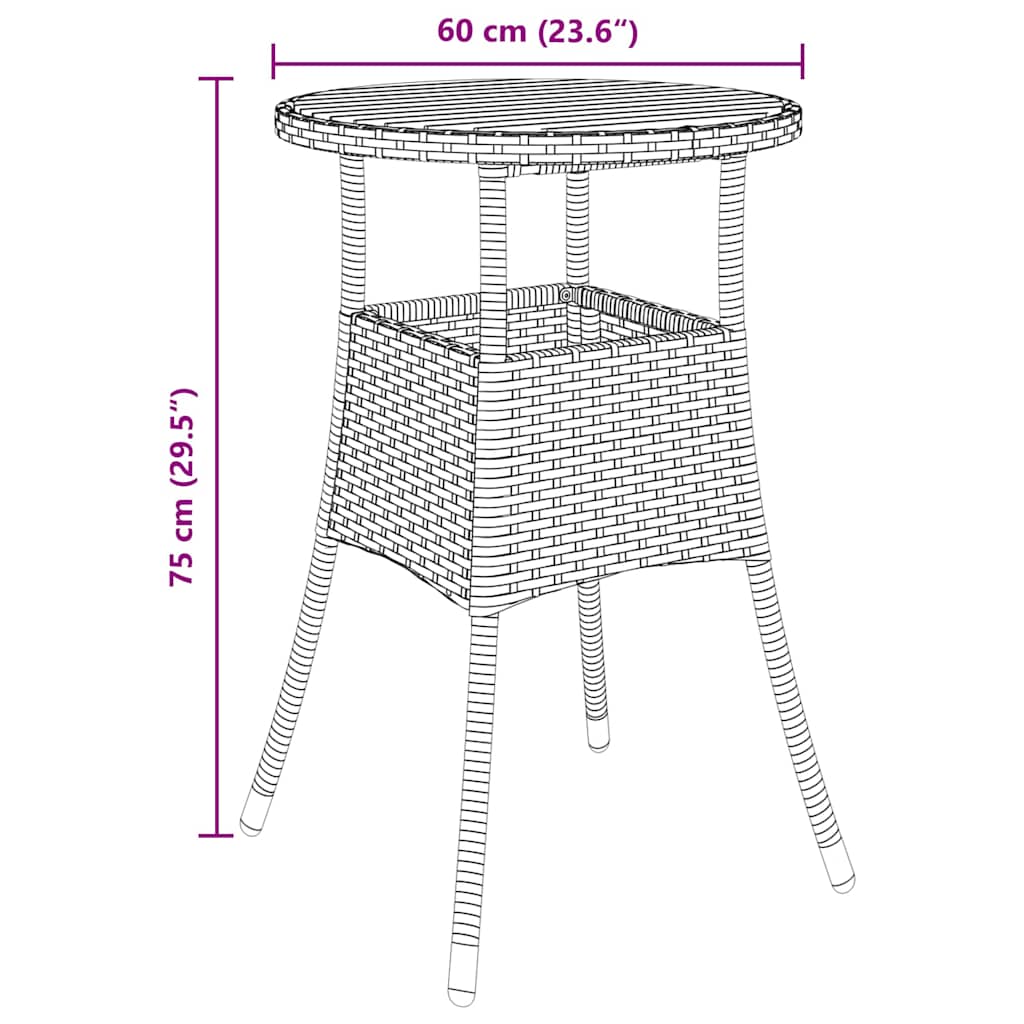 Have Spisebordssæt 5 stk. Grå polyrattan