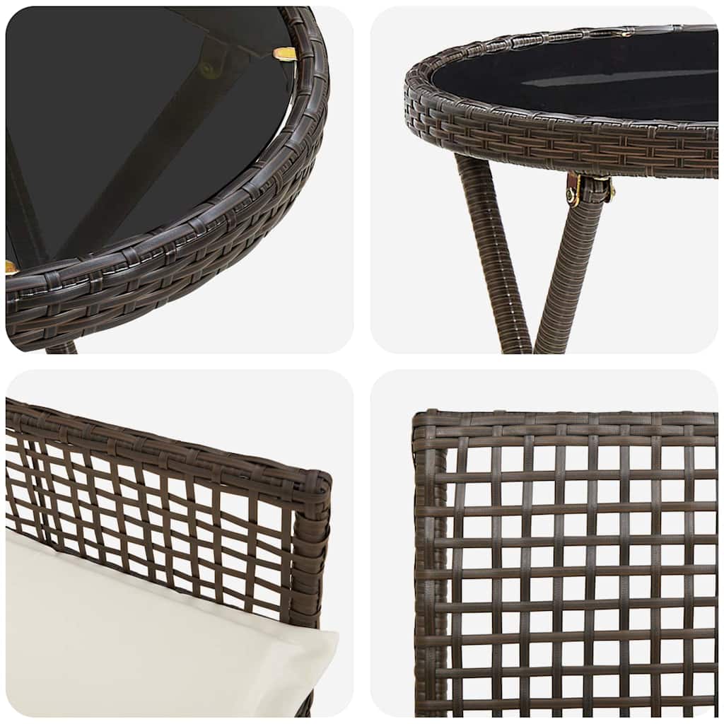 Have Bistro Sæt 3 stk. Brun polyrattan