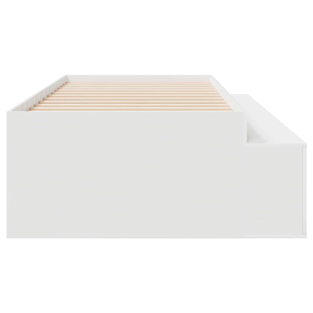 Sengestel med skuffe med dør Hvid 100 x 200 cm Konstrueret træ