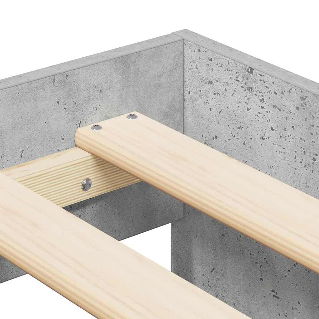 Sengestel med skuffe Beton Grå 100 x 200 cm Konstrueret træ