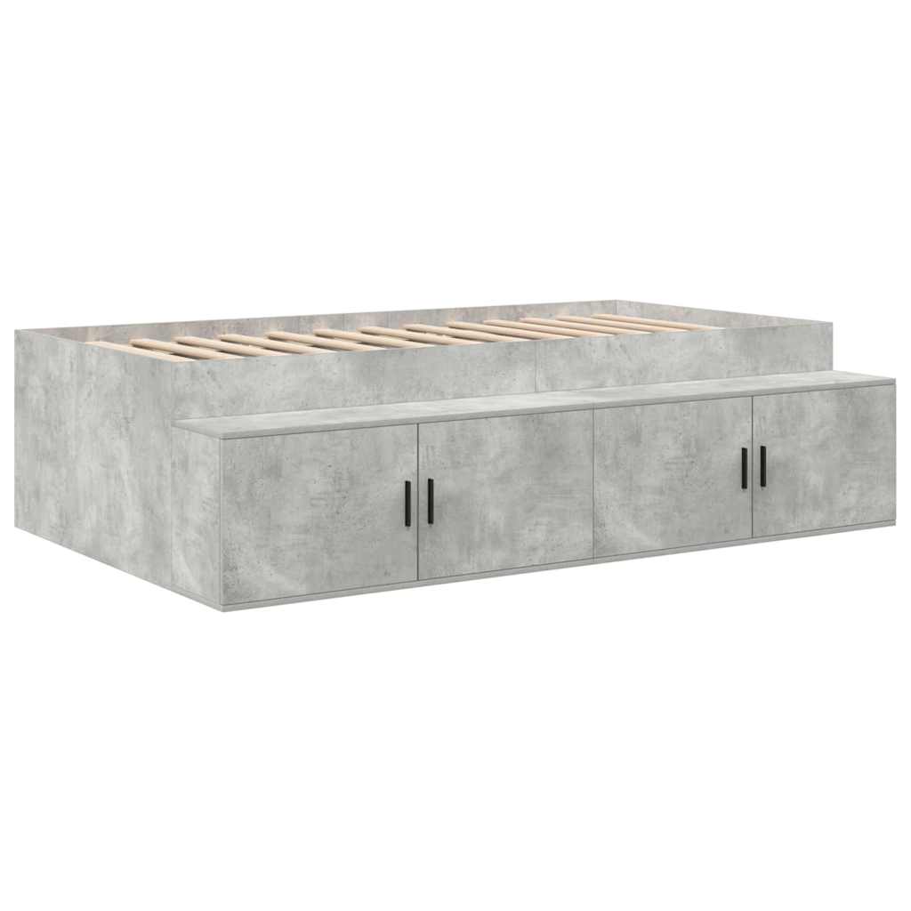 Sengestel med skuffe Beton Grå 100 x 200 cm Konstrueret træ