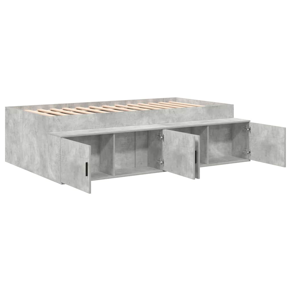 Sengestel med skuffe Beton Grå 100 x 200 cm Konstrueret træ