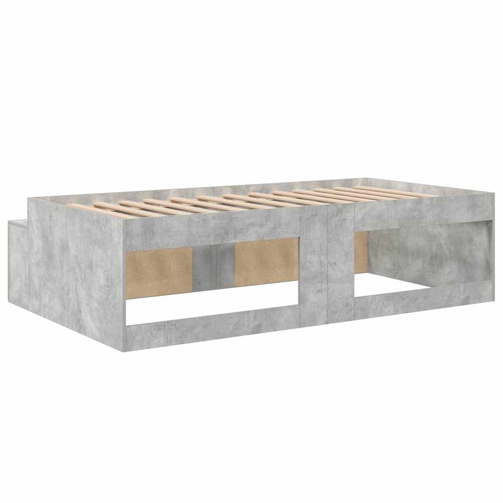 Sengestel med skuffe Beton Grå 100 x 200 cm Konstrueret træ