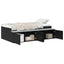 Sengestel med skuffe Sort eg 90 x 200 cm Konstrueret træ