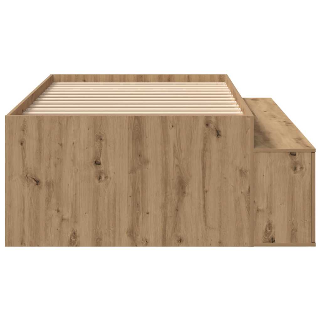 Sengestel med skuffe Artisan Egetræ 90 x 200 cm Konstrueret træ
