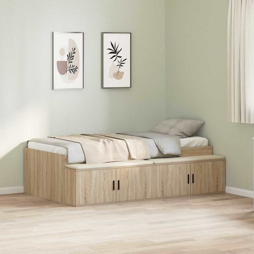 Sengestel med skuffe Sonoma eg 80 x 200 cm Konstrueret træ