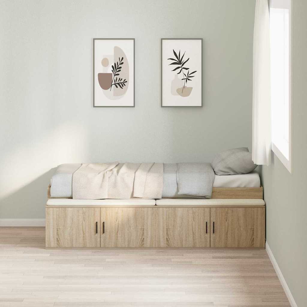 Sengestel med skuffe Sonoma eg 80 x 200 cm Konstrueret træ