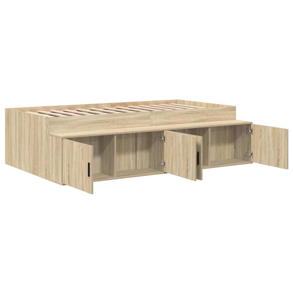 Sengestel med skuffe Sonoma eg 80 x 200 cm Konstrueret træ