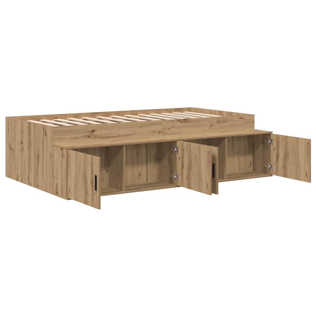 Sengestel med skuffe Artisan Egetræ 80 x 200 cm Konstrueret træ