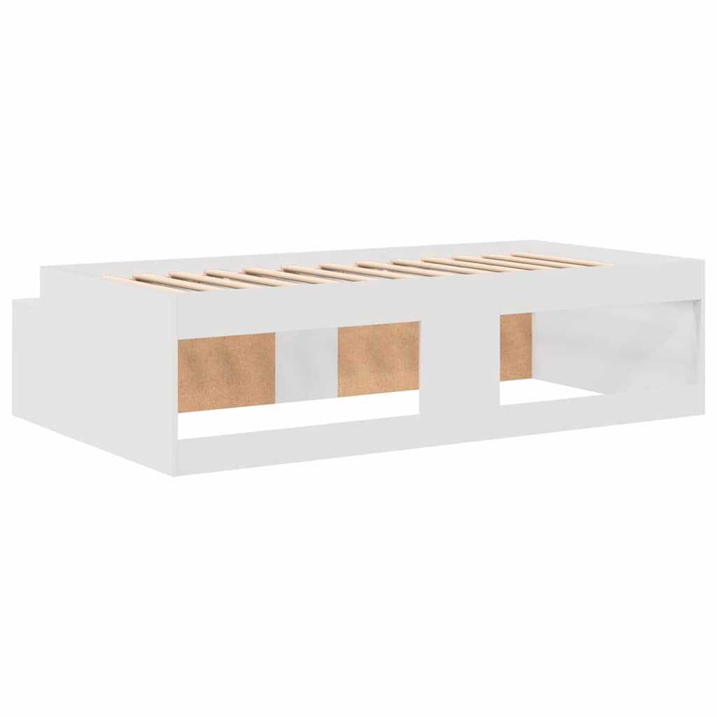 Sengestel med skuffe med dør Hvid 90 x 190 cm Konstrueret træ