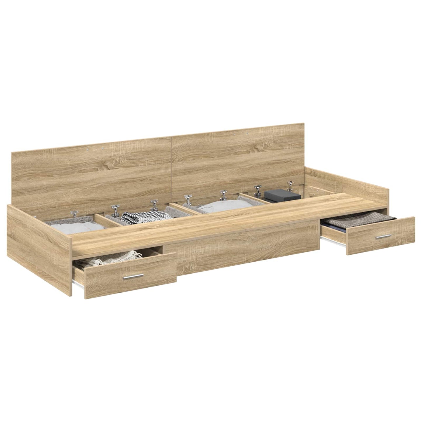Sengestel med skuffe Sonoma eg 90 x 200 cm Konstrueret træ