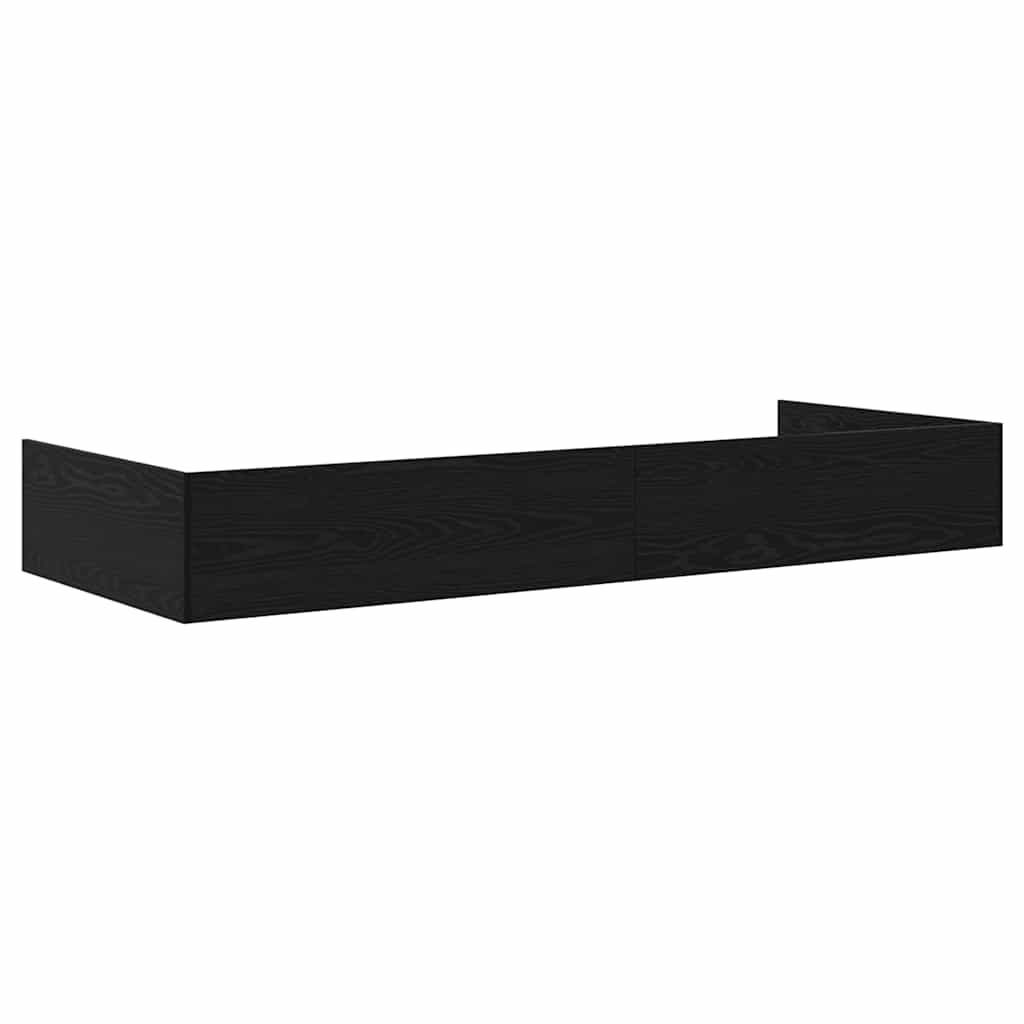 Sengestel med skuffe Sort eg 90 x 190 cm Konstrueret træ