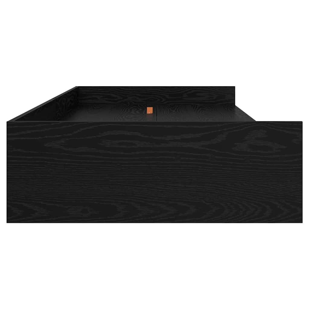 Sengestel med skuffe Sort eg 90 x 190 cm Konstrueret træ
