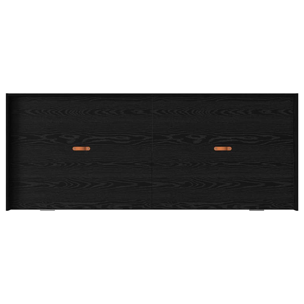 Sengestel med skuffe Sort eg 90 x 190 cm Konstrueret træ
