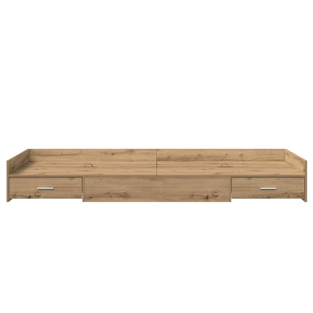 Sengestel med skuffe Artisan Egetræ 90 x 190 cm Konstrueret træ