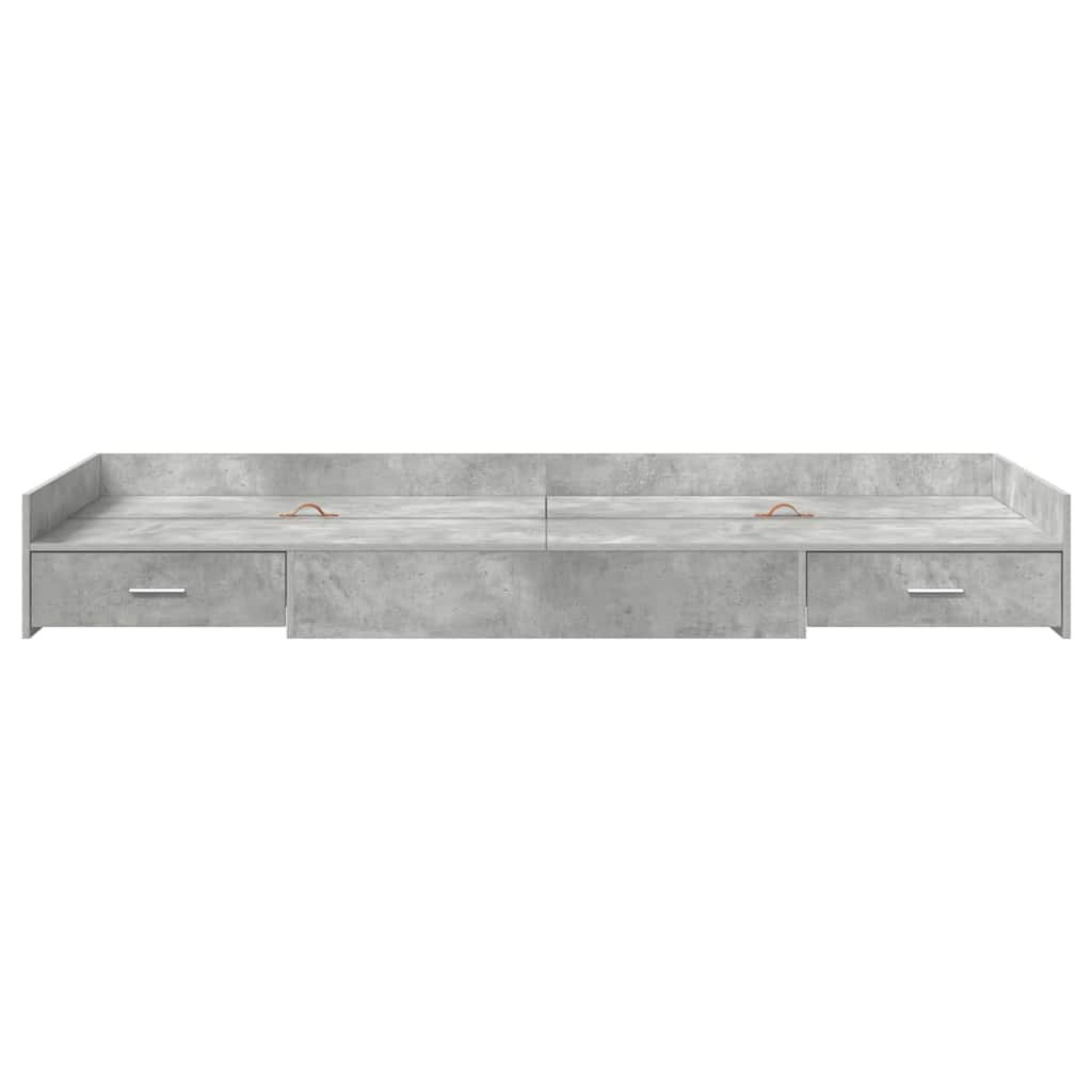 Sengestel med skuffe Beton Grå 75 x 190 cm Konstrueret træ