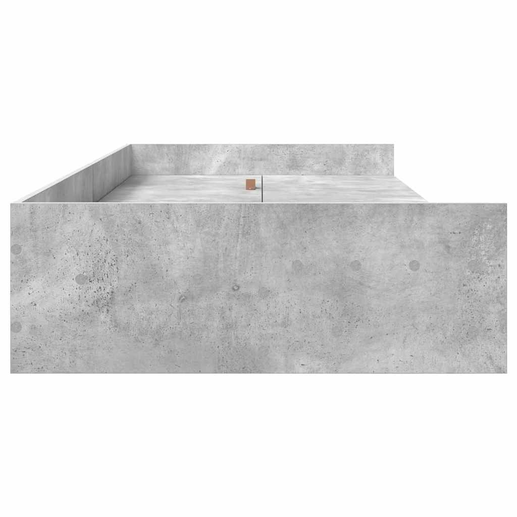 Sengestel med skuffe Beton Grå 75 x 190 cm Konstrueret træ