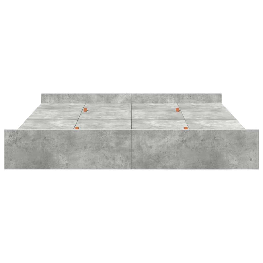 Seng med opbevaring Beton Grå 200 x 200 cm Konstrueret træ