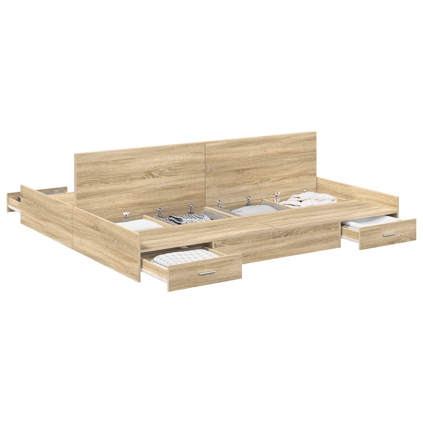 Seng med opbevaring Sonoma eg 180 x 200 cm Konstrueret træ