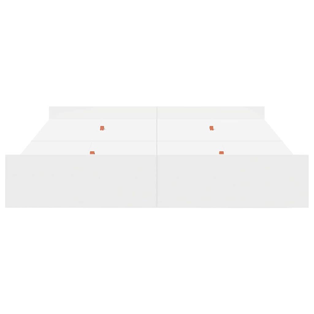 Seng med opbevaring med dør Hvid 160 x 200 cm Konstrueret træ
