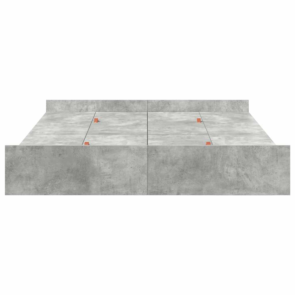 Seng med opbevaring Beton Grå 160 x 200 cm Konstrueret træ