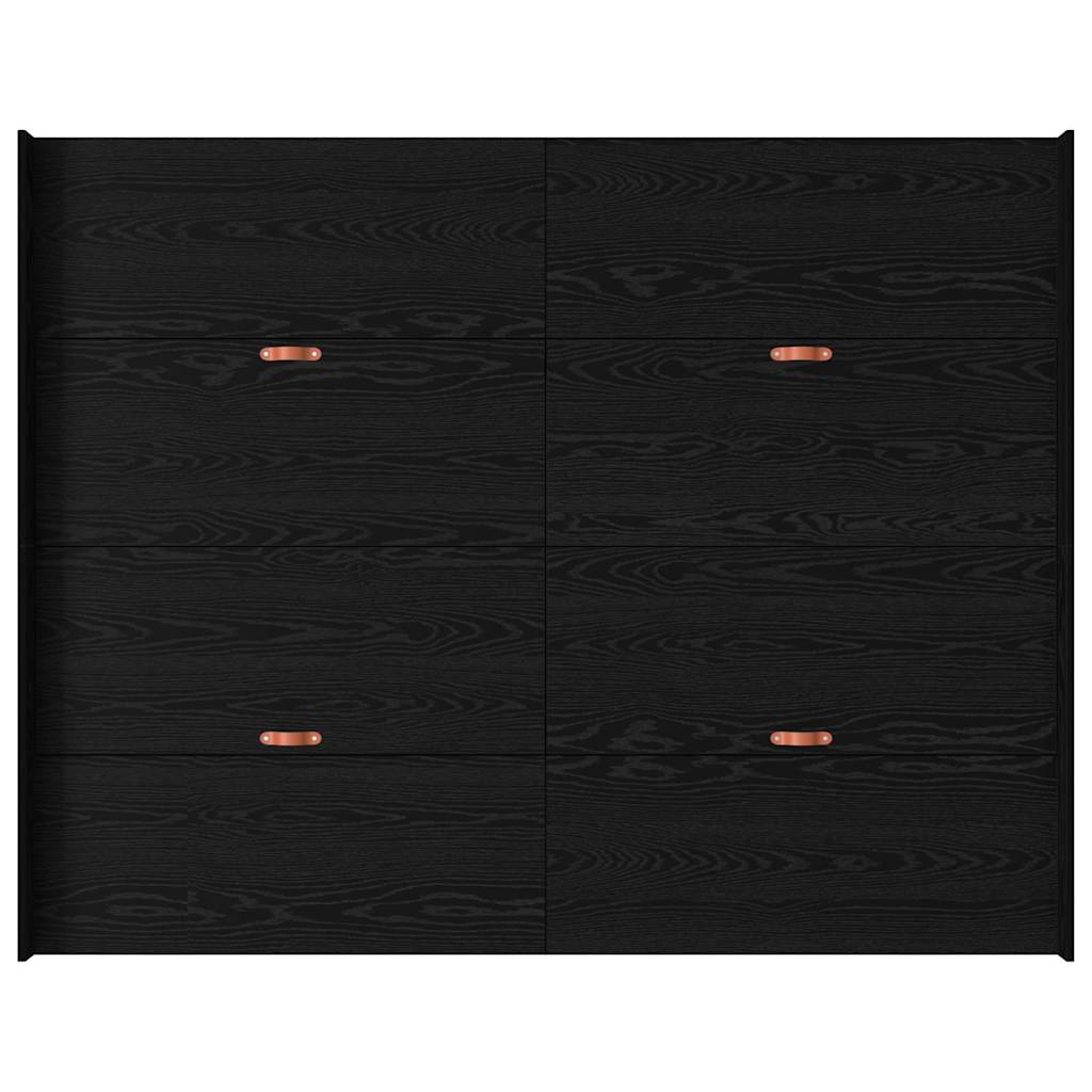 Seng med opbevaring Sort eg 150 x 200 cm Konstrueret træ