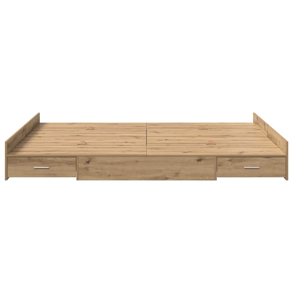 Seng med opbevaring Artisan Egetræ 150 x 200 cm Konstrueret træ