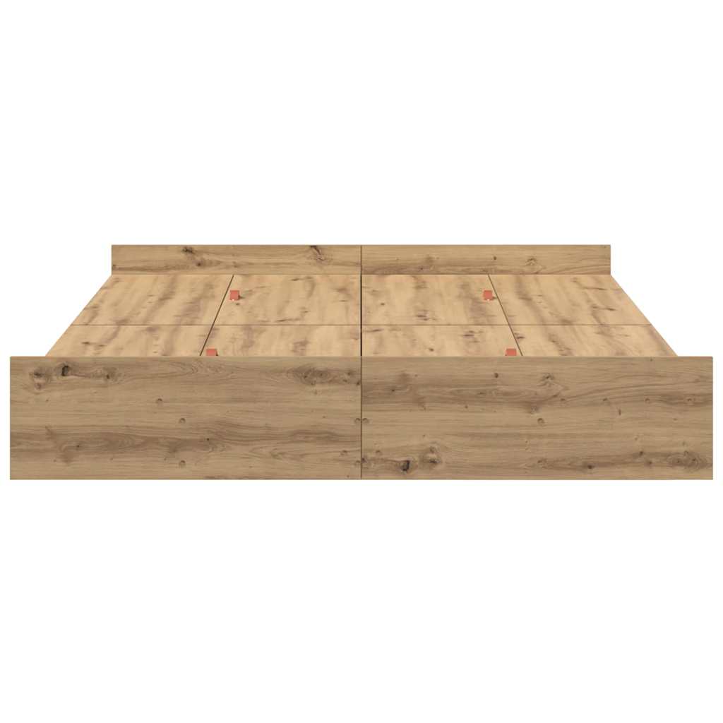 Seng med opbevaring Artisan Egetræ 150 x 200 cm Konstrueret træ