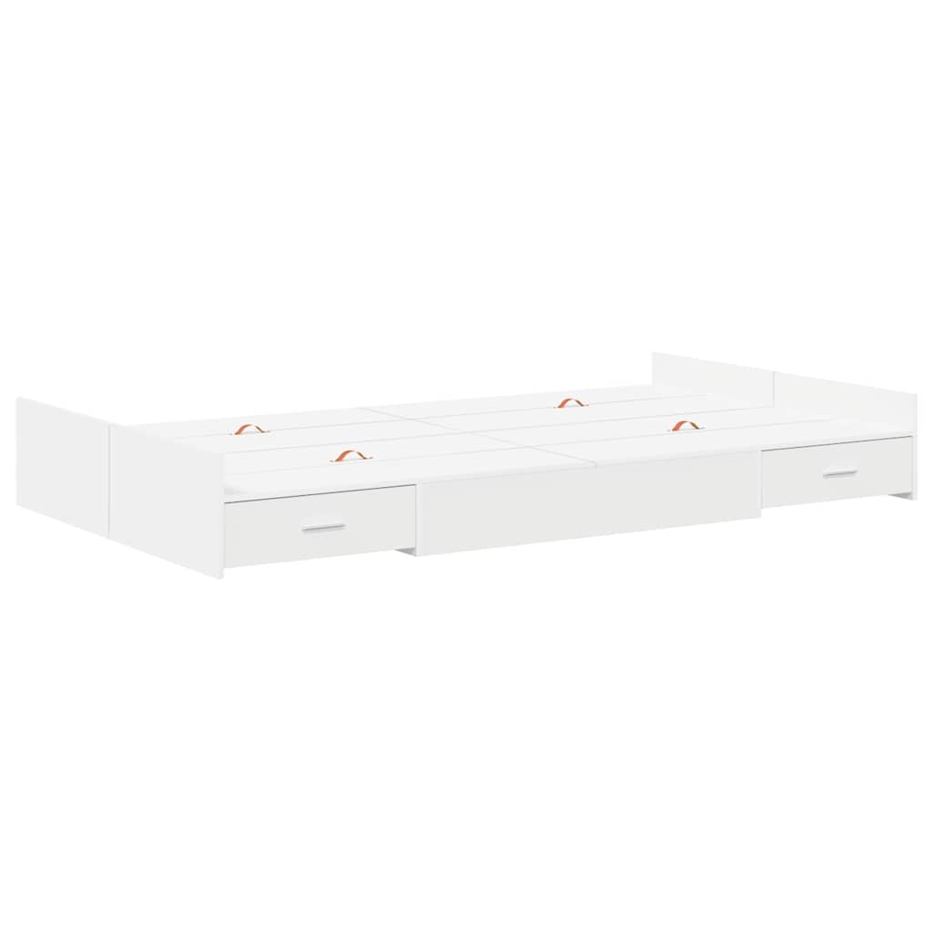 Seng med opbevaring med dør Hvid 120 x 200 cm Konstrueret træ