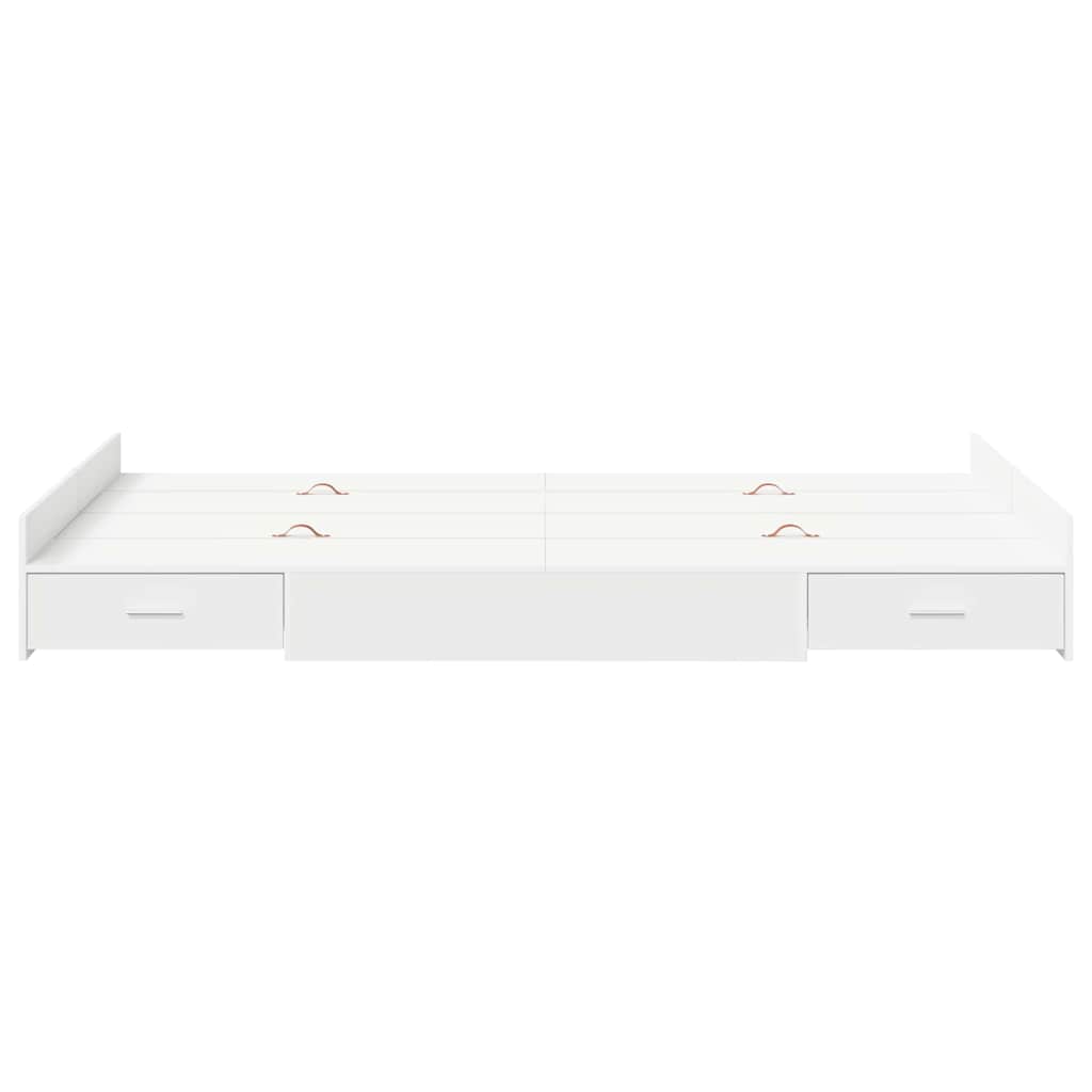 Seng med opbevaring med dør Hvid 120 x 200 cm Konstrueret træ