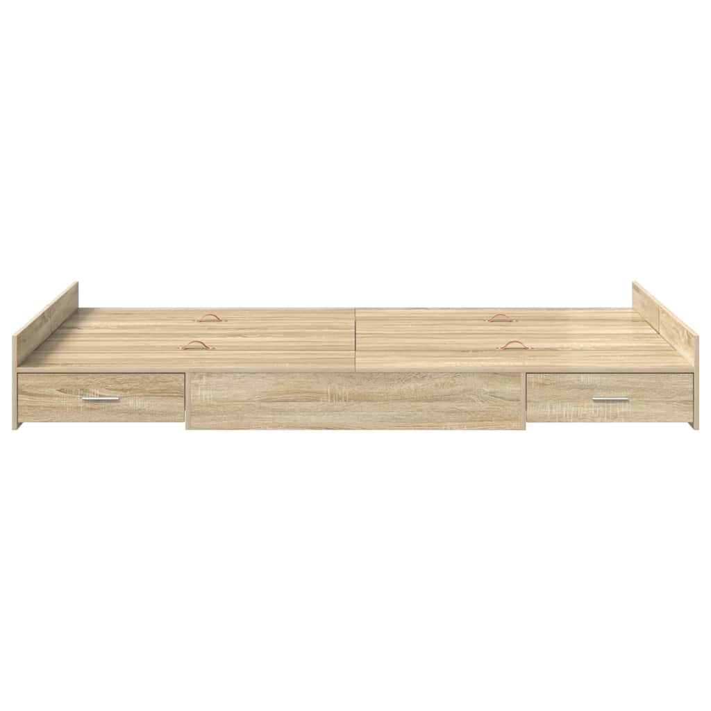 Seng med opbevaring Sonoma eg 120 x 200 cm Konstrueret træ