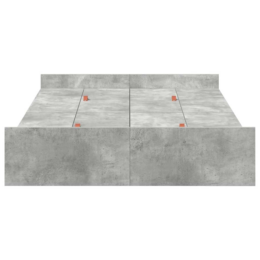 Seng med opbevaring Beton Grå 120 x 200 cm Konstrueret træ