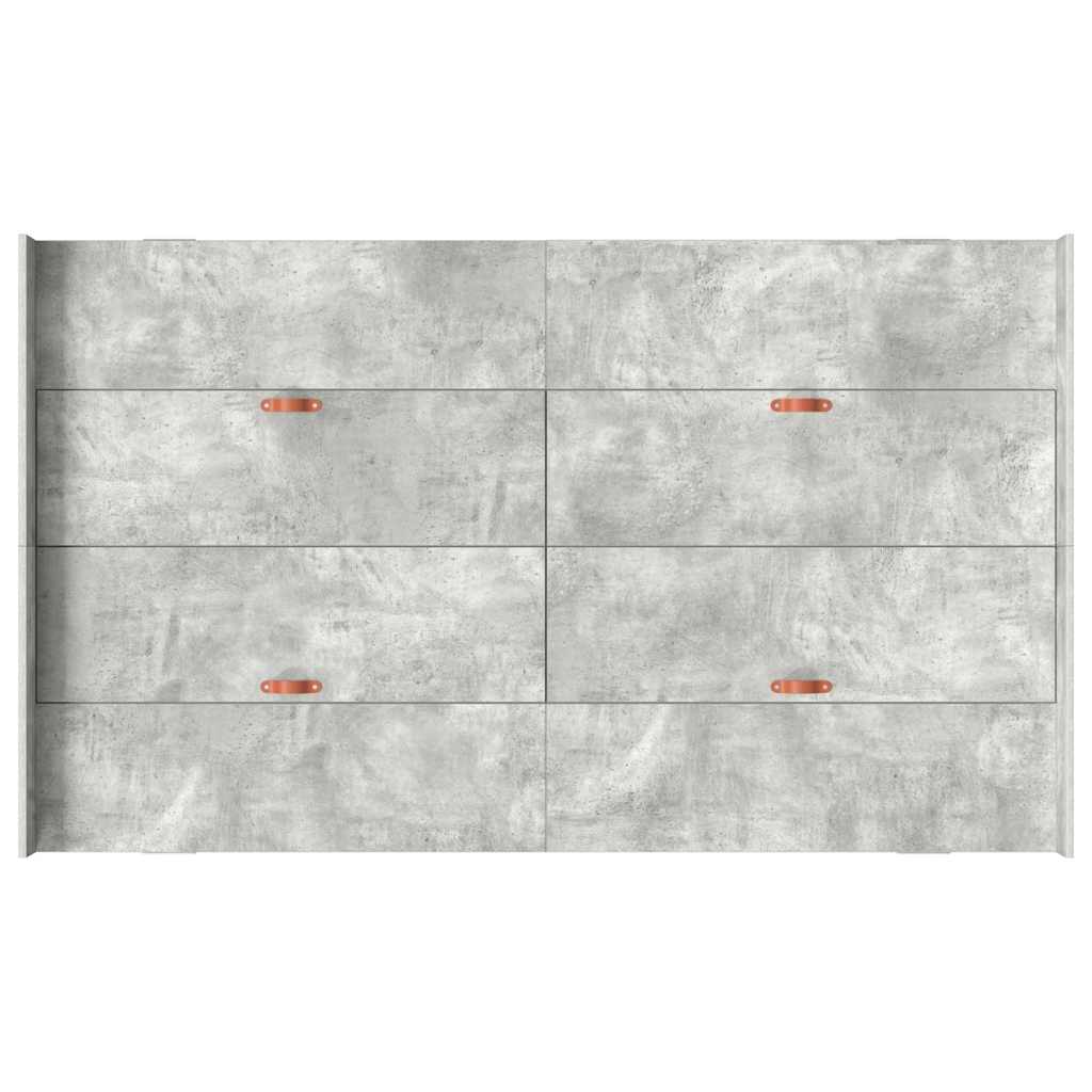 Seng med opbevaring Beton Grå 120 x 200 cm Konstrueret træ