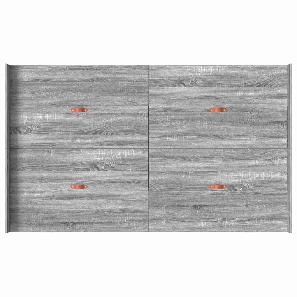 Seng med opbevaring Grå Sonoma 120 x 200 cm Konstrueret træ
