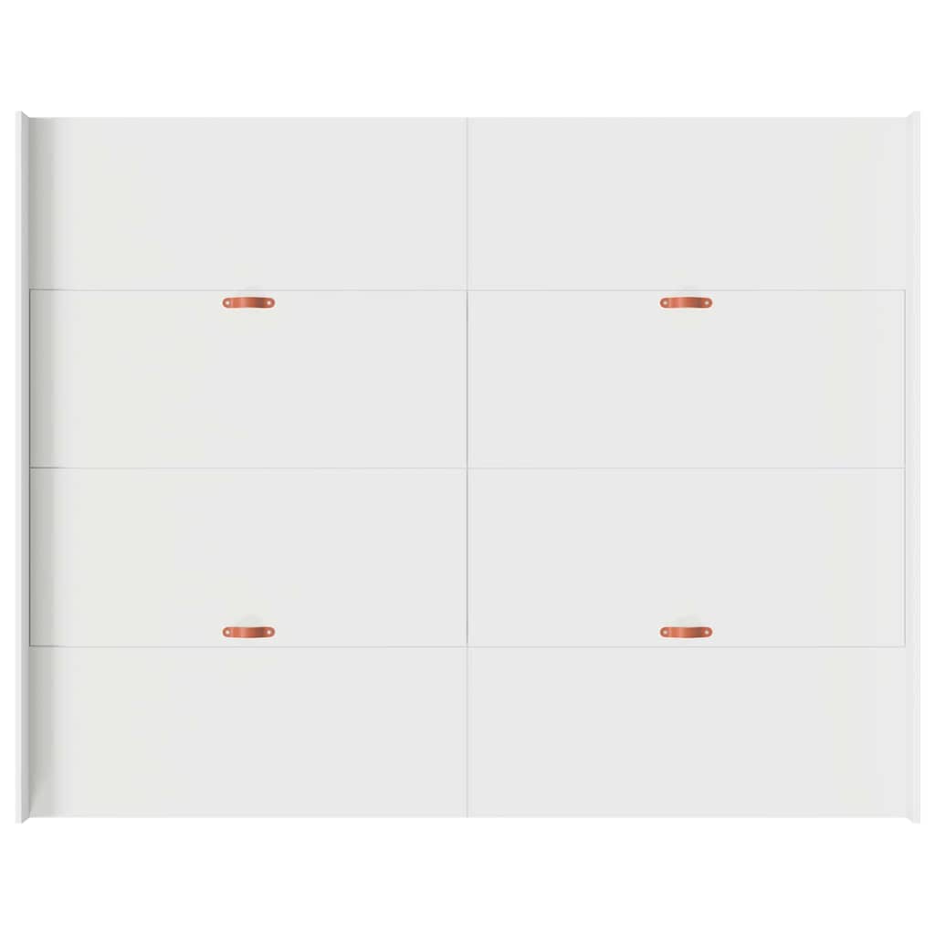 Seng med opbevaring med dør Hvid 140 x 190 cm Konstrueret træ
