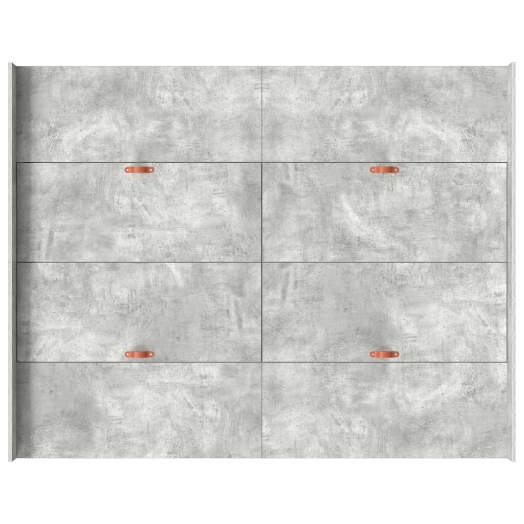 Seng med opbevaring Beton Grå 140 x 190 cm Konstrueret træ