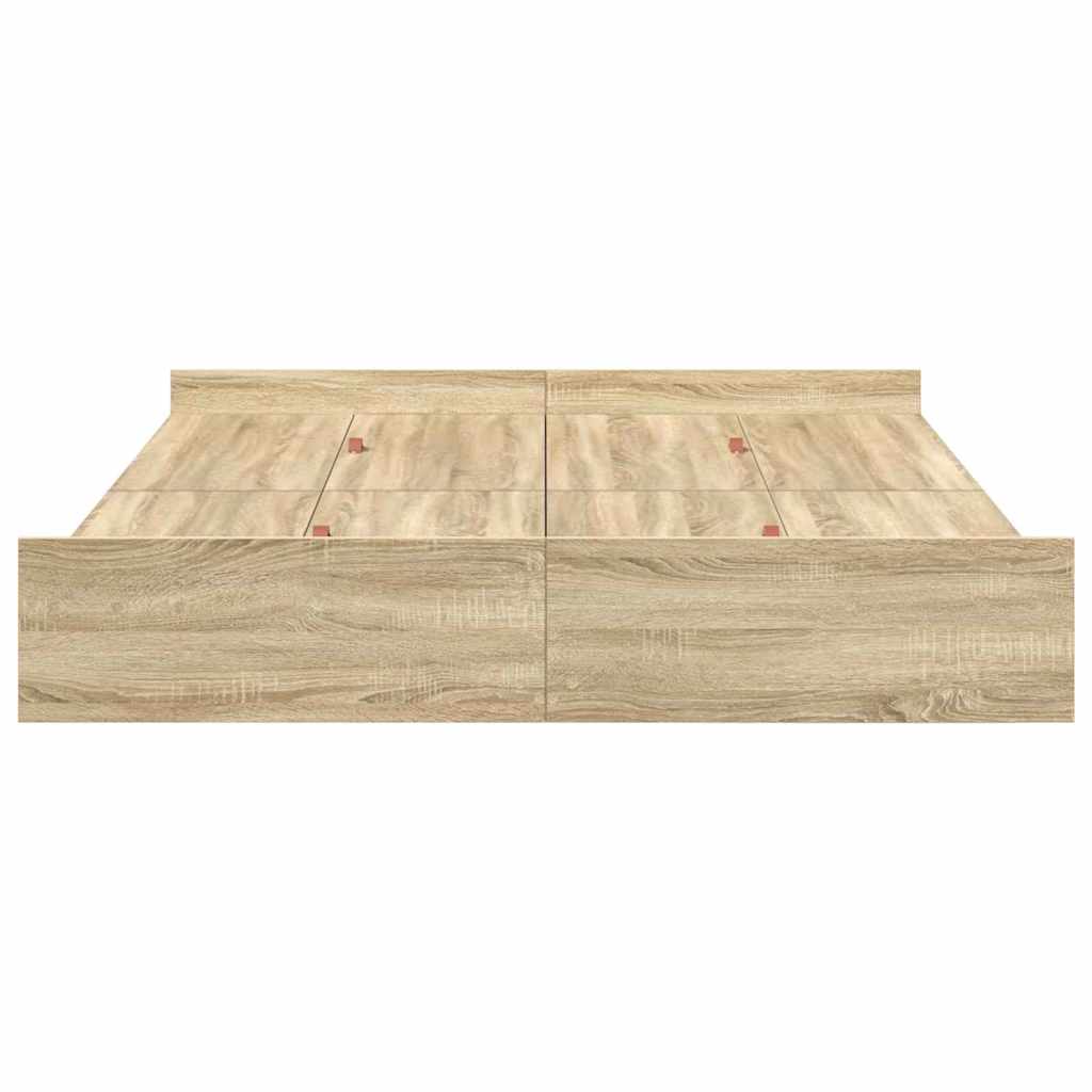 Seng med opbevaring Sonoma eg 135 x 190 cm Konstrueret træ